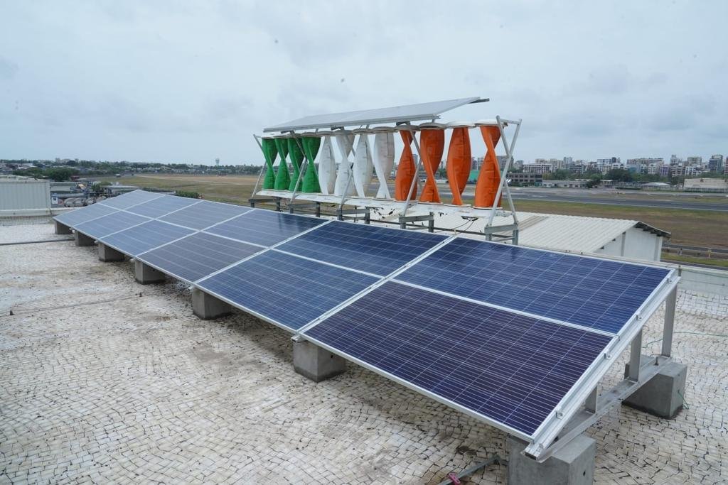 Mumbai airport unveils vertical axis wind turbine and solar PV system