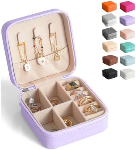 Travel Jewelry Case, Portable Jewelry Travel Organizer, Small Jewelry Boxes for Women, Bridesmaid Gifts for Women and Travel Vacation Essentials Accessories to Store Jewelry(Lavender-1 pc) Travel Jewelry Case, Portable Jewelry Travel Organizer, Small Jewelry Boxes for Women, Bridesmaid Gifts for Women and Travel Vacation Essentials Accessories to Store Jewelry(Lavender-1 pc)