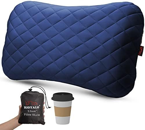 XL Inflatable Camping Pillow ELuxe w. Removable Padded Cover | X-Foam, Comfortable, Washable Ultralight Portable Neck Lumbar Support | Backpacking, Hiking, Travel, Air | X-Large (OCEAN BLUE) XL Inflatable Camping Pillow ELuxe w. Removable Padded Cover | X-Foam, Comfortable, Washable Ultralight Portable Neck Lumbar Support | Backpacking, Hiking, Travel, Air | X-Large (OCEAN BLUE)