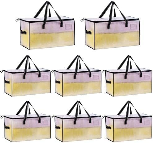 VENO 8 Pack Moving Bags, Comforter and Blanket Storage Bags for Closet, Moving Boxes, Boxes with Lids Alternative, College Dorm Packing Supplies, Foldable Heavy-Duty Tote with Window (Clear, 8 Pack) VENO 8 Pack Moving Bags, Comforter and Blanket Storage Bags for Closet, Moving Boxes, Boxes with Lids Alternative, College Dorm Packing Supplies, Foldable Heavy-Duty Tote with Window (Clear, 8 Pack)